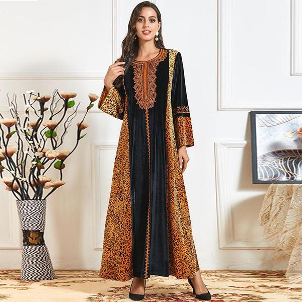 plus size pleuche leopard print ethnic embroidery maxi dress abaya autumn winter muslim women islam long sleeve arab loose robe, Black;gray
plus size pleuche leopard print ethnic embroidery maxi dress abaya autumn winter muslim women islam long sleeve arab loose robe, Black;gray