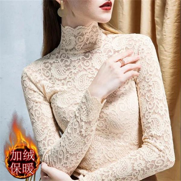 2020 autumn and winter new fashion bottoming shirt women's inner wear solid color lace velvet top, White
2020 autumn and winter new fashion bottoming shirt women's inner wear solid color lace velvet top, White