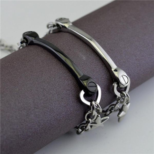 link, chain fashion thin barbell bracelets for women pulseras mujer boho jewelry wholesale stainless steel wristband christmas gifts, Black
link, chain fashion thin barbell bracelets for women pulseras mujer boho jewelry wholesale stainless steel wristband christmas gifts, Black