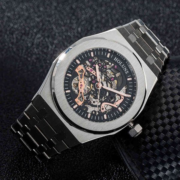 holuns watch men automatic mechanical hollow es classic style 42mm full stainless steel 5 atm waterproof sapphire sup, Slivery;brown
holuns watch men automatic mechanical hollow es classic style 42mm full stainless steel 5 atm waterproof sapphire sup, Slivery;brown