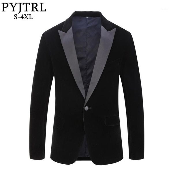 pyjtrl male plus size classic black shawl lapel velvet blazer men fashion casual wedding groom slim suit jacket singers costume1, White;black
pyjtrl male plus size classic black shawl lapel velvet blazer men fashion casual wedding groom slim suit jacket singers costume1, White;black