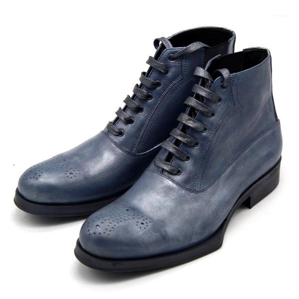 handmade carved geometric lace up short booties men blue/color casual style real leather boots big size 451, Black
handmade carved geometric lace up short booties men blue/color casual style real leather boots big size 451, Black