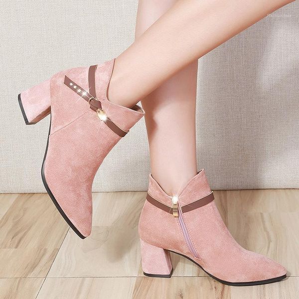 2021 autumn winter shoes women high heels boots warm shoes women ankle boots office ladies square heel 6cm black pink1
2021 autumn winter shoes women high heels boots warm shoes women ankle boots office ladies square heel 6cm black pink1