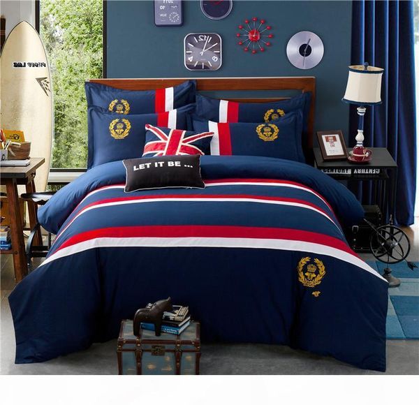 red white blue joint bedding suit crown bee embroidery stripe royal household classic bedding bag 4 pieces set
red white blue joint bedding suit crown bee embroidery stripe royal household classic bedding bag 4 pieces set