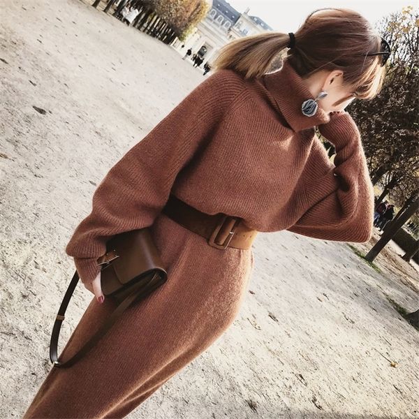 wavsiyier women knitted dress female autumn winter jumper dresses woman solid brown belt turtleneck collar maxi dress sweater 201127, Black;gray
wavsiyier women knitted dress female autumn winter jumper dresses woman solid brown belt turtleneck collar maxi dress sweater 201127, Black;gray