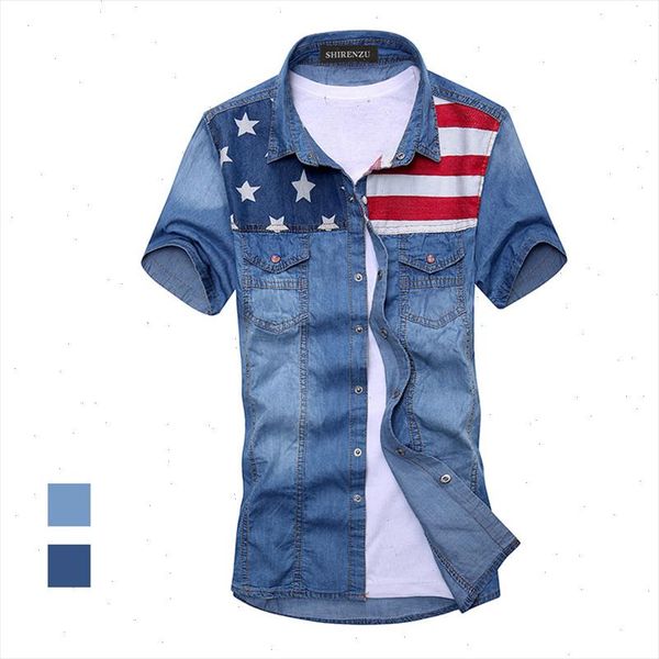 new vintage mens fashion american flag denim shirt short sleeve light blue jeans shirt quality, White;black
new vintage mens fashion american flag denim shirt short sleeve light blue jeans shirt quality, White;black