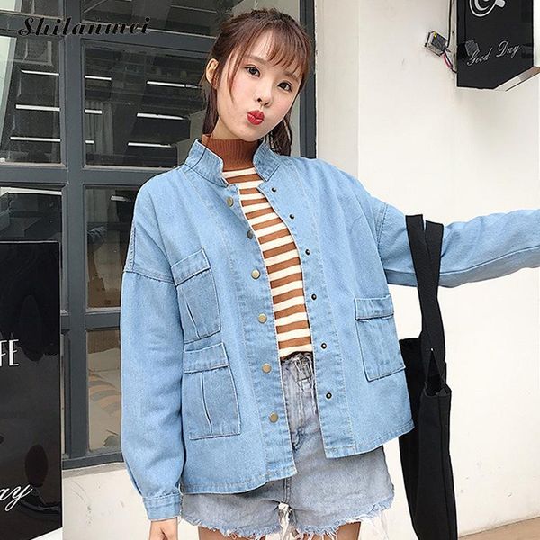 women's jackets autumn jacket denim 2021 women loose casual blue fashionable coats female long sleeve pocket button outwear feminine, Black;brown
women's jackets autumn jacket denim 2021 women loose casual blue fashionable coats female long sleeve pocket button outwear feminine, Black;brown