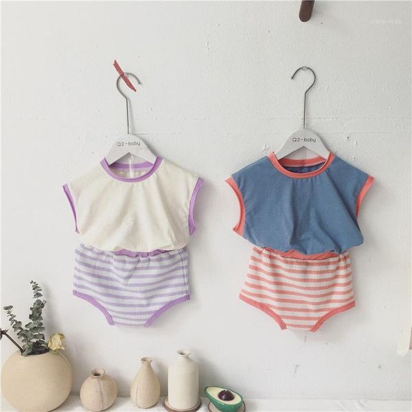 newborn baby clothes set summer korean fashion sleeveless cotton t shirt+stripe pp bloomer 2pcs baby boys girls tracksuit outfit1, White
newborn baby clothes set summer korean fashion sleeveless cotton t shirt+stripe pp bloomer 2pcs baby boys girls tracksuit outfit1, White