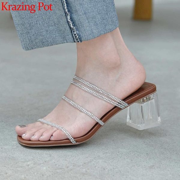 krazing pot 2020 summer shoes peep toe crystal high heels slip on mules french romantic rhinestone sandals women l23, Black
krazing pot 2020 summer shoes peep toe crystal high heels slip on mules french romantic rhinestone sandals women l23, Black