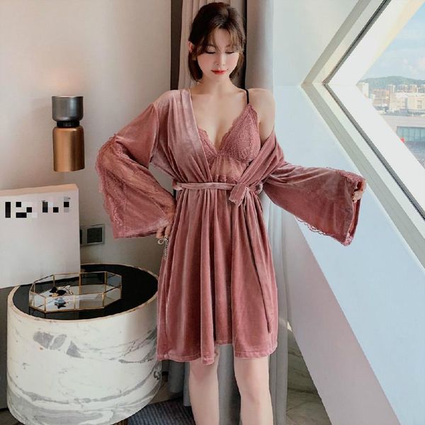 women's sleepwear nightgown suit bathrobe cardigan belt solid golden velvet robe sets thick warm homewear winter 2021, Black;red
women's sleepwear nightgown suit bathrobe cardigan belt solid golden velvet robe sets thick warm homewear winter 2021, Black;red