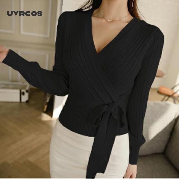 uvrcos elegant pink v neck lantern sleeve lacing up wrap sweater women 2020 spring fall black cardigan knitted jumper, White
uvrcos elegant pink v neck lantern sleeve lacing up wrap sweater women 2020 spring fall black cardigan knitted jumper, White
