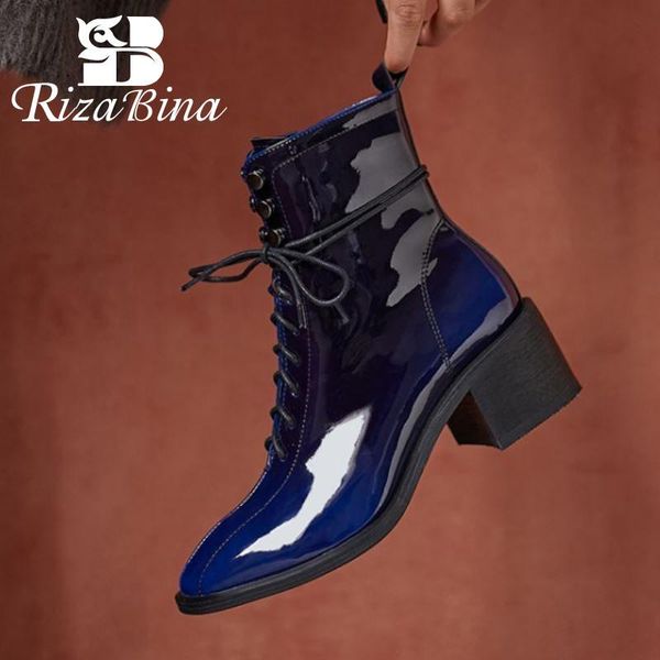 rizabina women winter short boots patent leather rivets women ankle boots fashion cool shoes party footwear size 34-42, Black
rizabina women winter short boots patent leather rivets women ankle boots fashion cool shoes party footwear size 34-42, Black