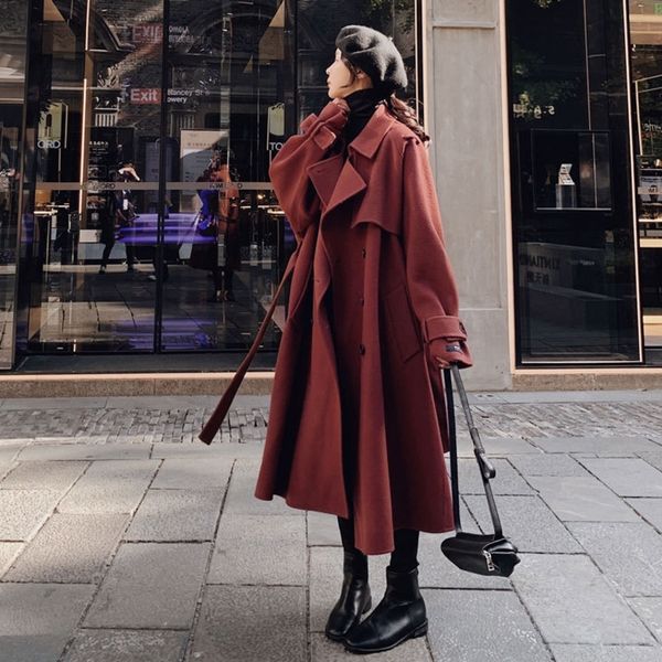 khaki wool long coats for women winter solid cashmere coat warm woollen cloak overcoat korean outerwear sashes surcoat y201012, Black
khaki wool long coats for women winter solid cashmere coat warm woollen cloak overcoat korean outerwear sashes surcoat y201012, Black