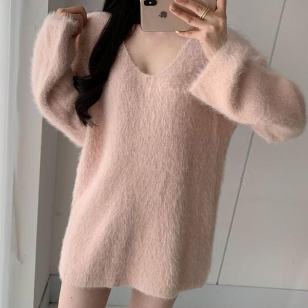 2020 winter women new gentle casual v-neck loose soft minimalist solid color long sleeve pullover knitting sweater c560, White;black
2020 winter women new gentle casual v-neck loose soft minimalist solid color long sleeve pullover knitting sweater c560, White;black