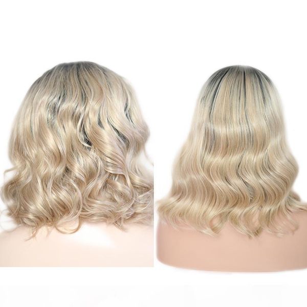 rongduoyi ombre blonde bob human hair synthetic lace front wig for women loose wave short wigs hair heat natural hairline, Black 
rongduoyi ombre blonde bob human hair synthetic lace front wig for women loose wave short wigs hair heat natural hairline, Black