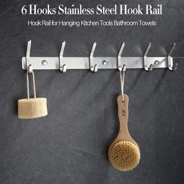 hooks & rails 6pcs home kitchen wall door stainless steel holder hook hanger for hanging bathroom towels tools
hooks & rails 6pcs home kitchen wall door stainless steel holder hook hanger for hanging bathroom towels tools