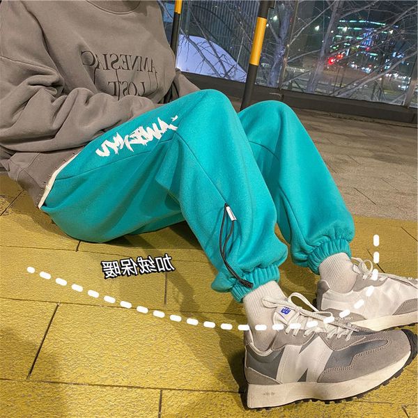 2021 spring and autumn new youth popular men's loose warmth thick letter printed sports fashion casual lace-up pants, Black
2021 spring and autumn new youth popular men's loose warmth thick letter printed sports fashion casual lace-up pants, Black