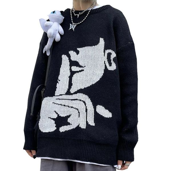 new autumn sweater women high street style sweater harajuku cartoon anime loose round neck pullover vintage man, White;black
new autumn sweater women high street style sweater harajuku cartoon anime loose round neck pullover vintage man, White;black