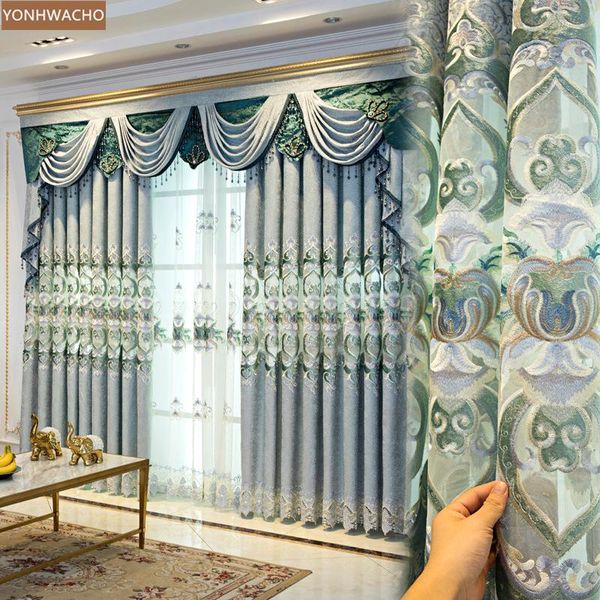 curtain & drapes custom luxury american style living room chenille embroidery thick cloth blackout valance tulle panel c161
curtain & drapes custom luxury american style living room chenille embroidery thick cloth blackout valance tulle panel c161