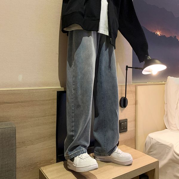 in the autumn of 2021, fashion men's women's loose casual straight jeans, korean street cloth and black hip-hop jeans, Blue
in the autumn of 2021, fashion men's women's loose casual straight jeans, korean street cloth and black hip-hop jeans, Blue