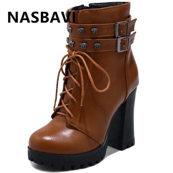 nasbvai new fashion pu lacing high heels martin boots thick with belt buckle ankle boots thick bottom women bare boot lj201030, Black
nasbvai new fashion pu lacing high heels martin boots thick with belt buckle ankle boots thick bottom women bare boot lj201030, Black