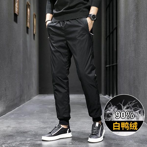 men's pants winter 2021 down trousers quality thickened, warm and non running corset, Black
men's pants winter 2021 down trousers quality thickened, warm and non running corset, Black