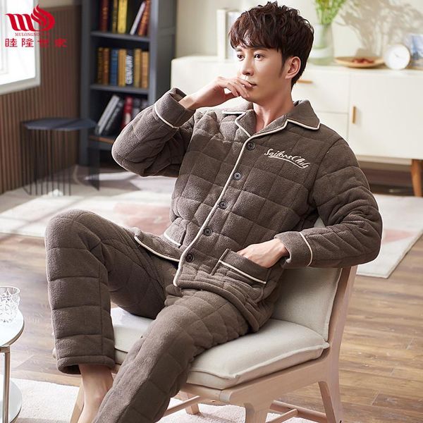 mimi winter thickened ant fleece cotton pajamas men's long sleeve lapel warm suit warm cotton jacket home clothes men winter, Black;brown
mimi winter thickened ant fleece cotton pajamas men's long sleeve lapel warm suit warm cotton jacket home clothes men winter, Black;brown