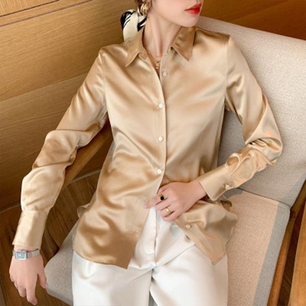 women's blouses & shirts heavy silk shirt women blouse basic color 22mm female long-sleeved high-end, White
women's blouses & shirts heavy silk shirt women blouse basic color 22mm female long-sleeved high-end, White