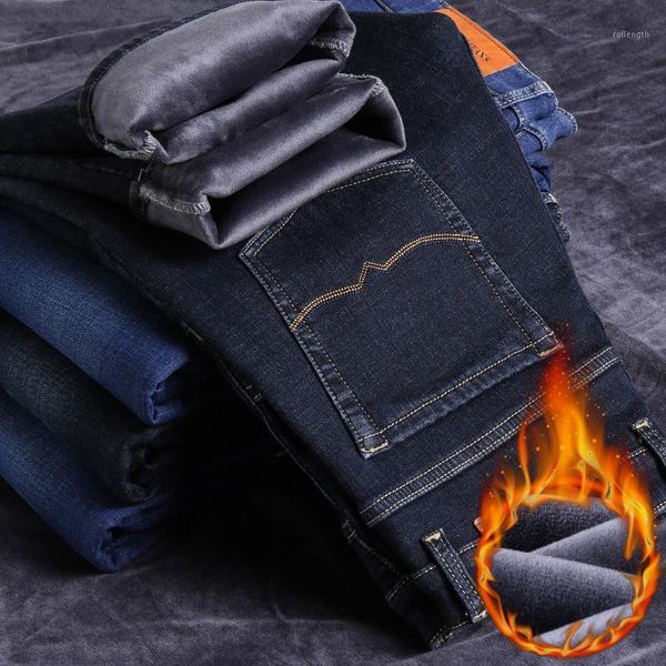 2020 new winter men's warm straight jeans classic business casual plus velvet thick denim pants male brand trousers blue black1
2020 new winter men's warm straight jeans classic business casual plus velvet thick denim pants male brand trousers blue black1