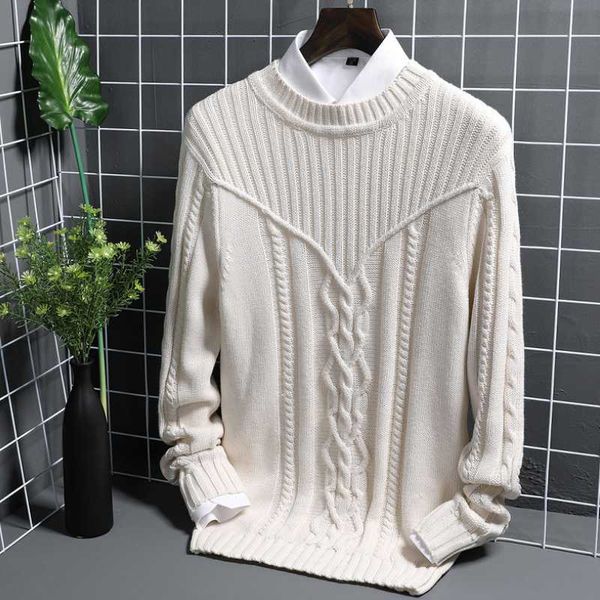 men's sweaters autumn and winter fashion tide brand long-sleeved round neck twist casual warm knit sweater youth bottoming shirt, White;black
men's sweaters autumn and winter fashion tide brand long-sleeved round neck twist casual warm knit sweater youth bottoming shirt, White;black