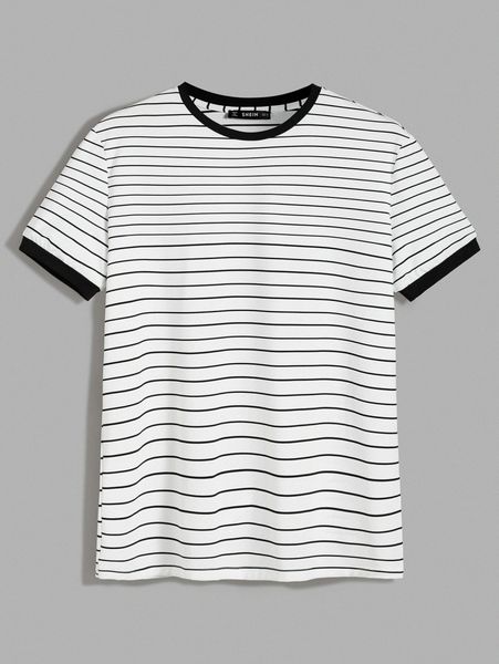 men striped print ringer tee g6in#, White;black
men striped print ringer tee g6in#, White;black
