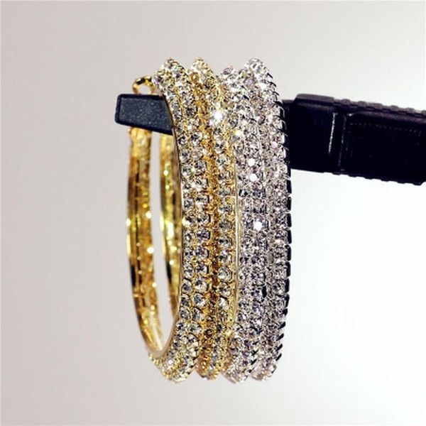 Fashion Gold/Silver Color Full Rhinestone Hoop Earrings Women 2 Layers Crystal Big Round Circle Earrings Evening Party Jewelry, Golden;silver
Fashion Gold/Silver Color Full Rhinestone Hoop Earrings Women 2 Layers Crystal Big Round Circle Earrings Evening Party Jewelry, Golden;silver