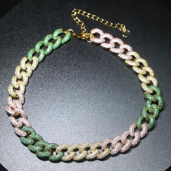 iced out rainbow necklace heavy cuban link chain jewelry for women girls fashion colorful bling 5a cz hip hop choker punk gift, Silver
iced out rainbow necklace heavy cuban link chain jewelry for women girls fashion colorful bling 5a cz hip hop choker punk gift, Silver