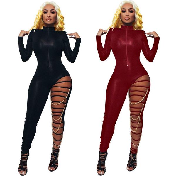 fashion women zipper hole chain jumpsuit deep v neck long sleeve black bodycon romper night club party bodysuit, Black;white
fashion women zipper hole chain jumpsuit deep v neck long sleeve black bodycon romper night club party bodysuit, Black;white