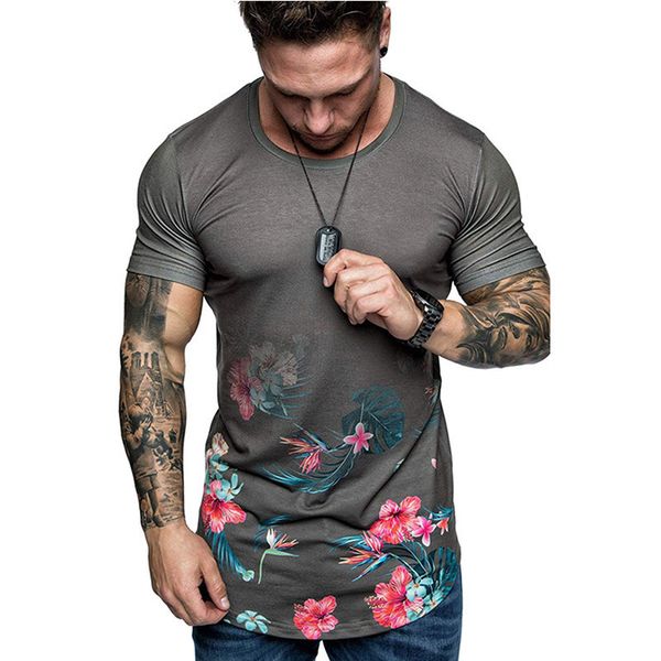 summer floral gray men's round neck suit short-sleeved t-shirt, style european and american slim men's pullover trend, White;black
summer floral gray men's round neck suit short-sleeved t-shirt, style european and american slim men's pullover trend, White;black