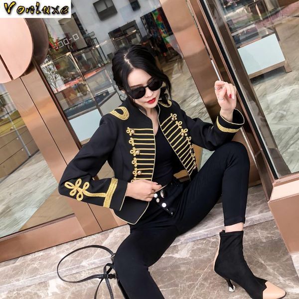 vintage retro short blazer women empire clothes european design runway designer 2020 autumn winter lady jacket coat1, White;black 
vintage retro short blazer women empire clothes european design runway designer 2020 autumn winter lady jacket coat1, White;black