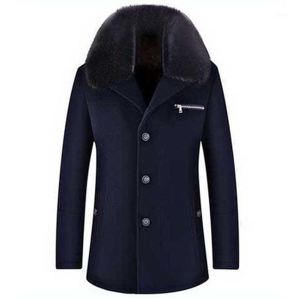 wholesale- woolen coat male fur collar thick warm wool jackets england style winter long woolen jackets 5 colors 150yw1, Black
wholesale- woolen coat male fur collar thick warm wool jackets england style winter long woolen jackets 5 colors 150yw1, Black