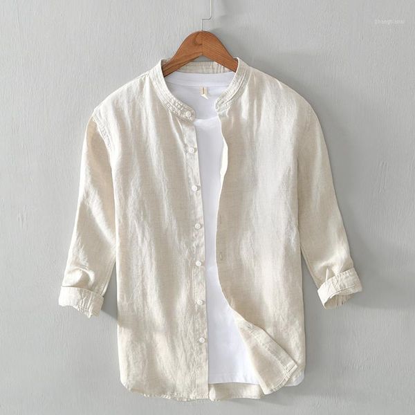 2020 summer stand collar three quarter sleeve 100% linen shirt men fashion casual shirts for men comfortable shirt mens camiseta1, White;black
2020 summer stand collar three quarter sleeve 100% linen shirt men fashion casual shirts for men comfortable shirt mens camiseta1, White;black