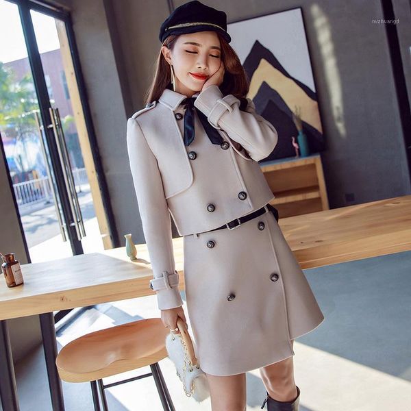 bornladies autumn winter 2 pieces button woolen blends sets for women solid short long sleeve coat + mini skirts suits1, Gray
bornladies autumn winter 2 pieces button woolen blends sets for women solid short long sleeve coat + mini skirts suits1, Gray