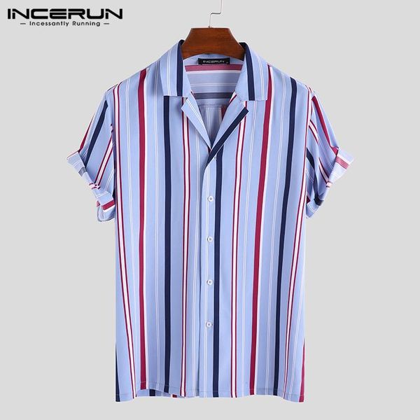 men's casual shirts incerun man button up blusas fashion breathable camisa men striped short sleeve lapel neck dress streetwear s-5xl, White;black
men's casual shirts incerun man button up blusas fashion breathable camisa men striped short sleeve lapel neck dress streetwear s-5xl, White;black