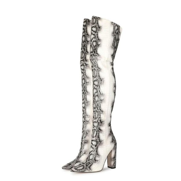 boots white women 11cm thick high heel snakeskin fashion special leather winter shoe over the knee stone snake print, Black
boots white women 11cm thick high heel snakeskin fashion special leather winter shoe over the knee stone snake print, Black