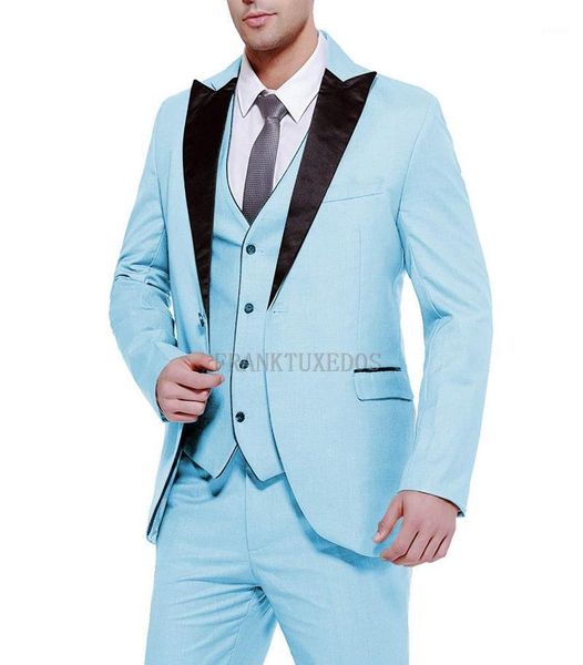 2020 latest coat pant designs sky blue men suit set slim fit 3pcs formal tuxedo groom wedding suits custom prom terno masculino1, White;black
2020 latest coat pant designs sky blue men suit set slim fit 3pcs formal tuxedo groom wedding suits custom prom terno masculino1, White;black