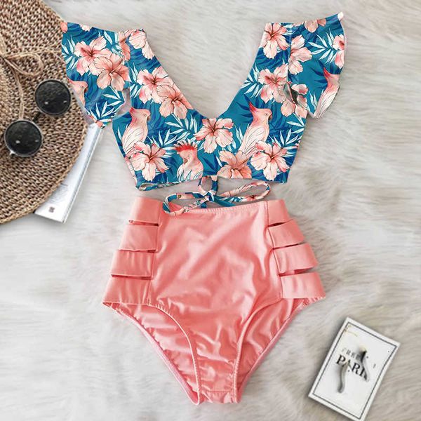 new floral ruffled hem bikini set women flora v-neck high-waisted two piece swimsuit 2021 girl beach bathing suit swimwear biquinis, Black
new floral ruffled hem bikini set women flora v-neck high-waisted two piece swimsuit 2021 girl beach bathing suit swimwear biquinis, Black