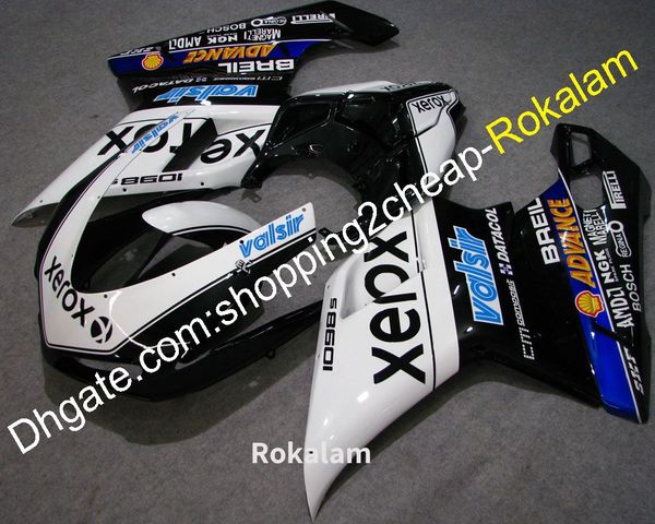 for ducati 848 1098 07 08 09 10 11 1098s 1198 motorcycle fairing 2007-2011 motorbike shell aftermarket kit black white (injection molding)
for ducati 848 1098 07 08 09 10 11 1098s 1198 motorcycle fairing 2007-2011 motorbike shell aftermarket kit black white (injection molding)
