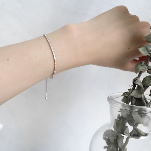 women's 925 sterling silver tennis bracelet simple style beaded chain solid silver not fade charm female wrist accessories q1201, Black
women's 925 sterling silver tennis bracelet simple style beaded chain solid silver not fade charm female wrist accessories q1201, Black