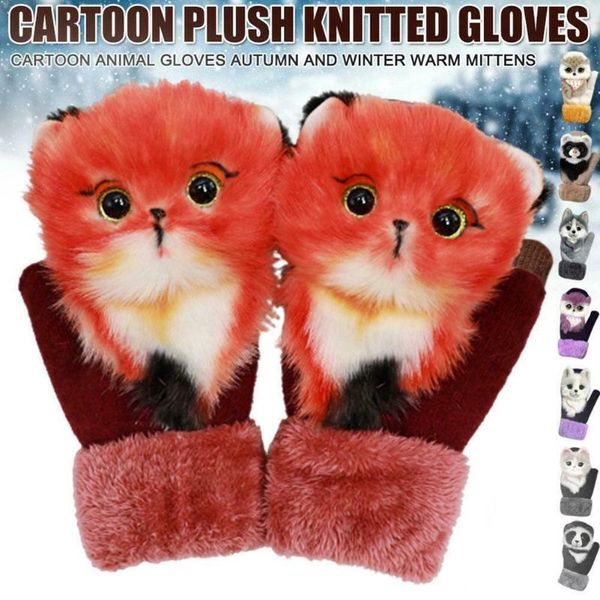 Full Fingers Women Men Winter Knit Gloves Cute 3D Fluffy Cartoon Animal Thickened Plush Windproof Thermal Warm Mittens, Blue;gray
Full Fingers Women Men Winter Knit Gloves Cute 3D Fluffy Cartoon Animal Thickened Plush Windproof Thermal Warm Mittens, Blue;gray