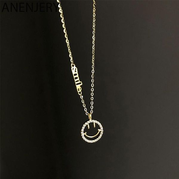 chains anenjery 925 sterling silver cubic zircon smiling favce letter necklace for women simple clavicle chain birthday gift s-n678
chains anenjery 925 sterling silver cubic zircon smiling favce letter necklace for women simple clavicle chain birthday gift s-n678