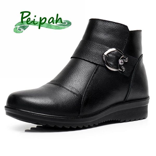 peipah new arrival genuine leather botines mujer casual solid zip round toe women ankle boots flat with ladies winter shoes, Black
peipah new arrival genuine leather botines mujer casual solid zip round toe women ankle boots flat with ladies winter shoes, Black