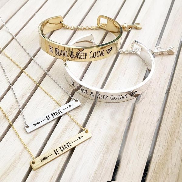 chains bc summer fashion jewelry be brave message stainless steel bracelet and friends statement necklace pulseras con mensajes, Silver
chains bc summer fashion jewelry be brave message stainless steel bracelet and friends statement necklace pulseras con mensajes, Silver