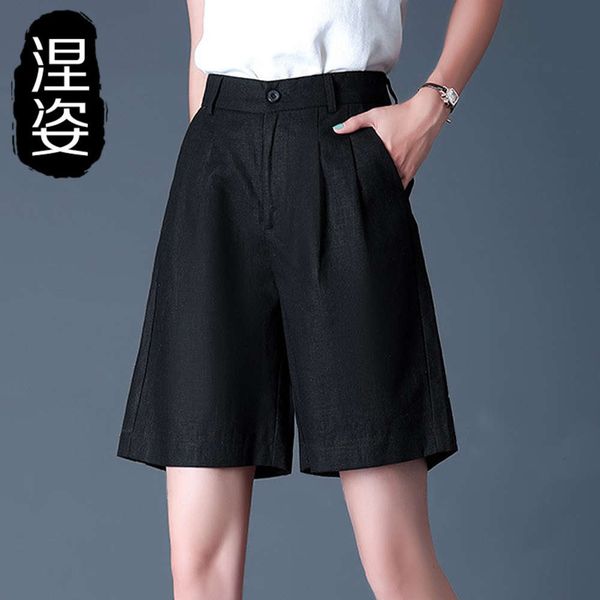 suit shorts women's summer loose 2020 new casual slim black straight cotton hemp high waist wide leg half length pants, Black;white
suit shorts women's summer loose 2020 new casual slim black straight cotton hemp high waist wide leg half length pants, Black;white